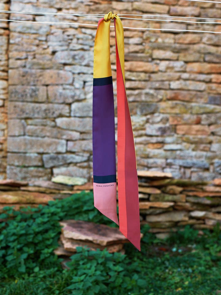 Aime printed silk twilly for wholesale by Gina Cusachs