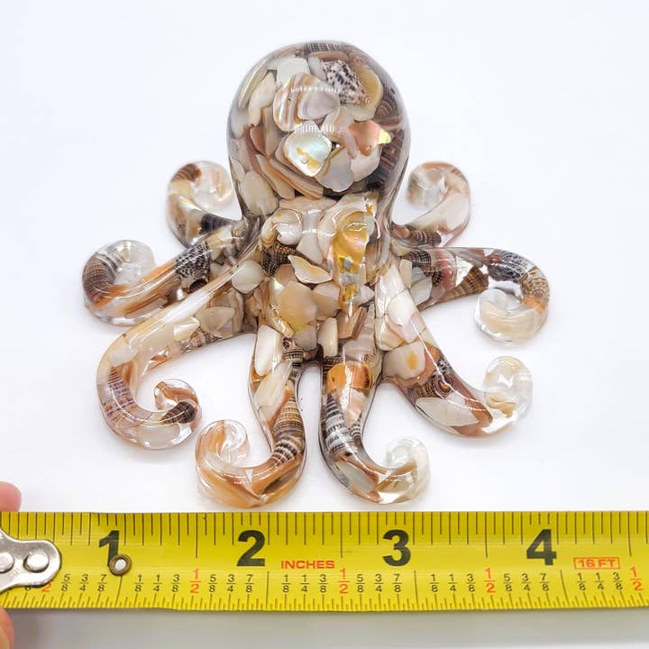 JEMS of the Sea – Engroshandel Pyntefigur – Kunst af harpiksblæksprutte - lavet med naturlige knuste og små muslingeskaller1