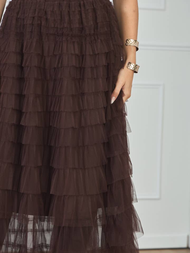 LULUMARY - Wholesale Skirt - Women's - Long tulle skirt SK787A7