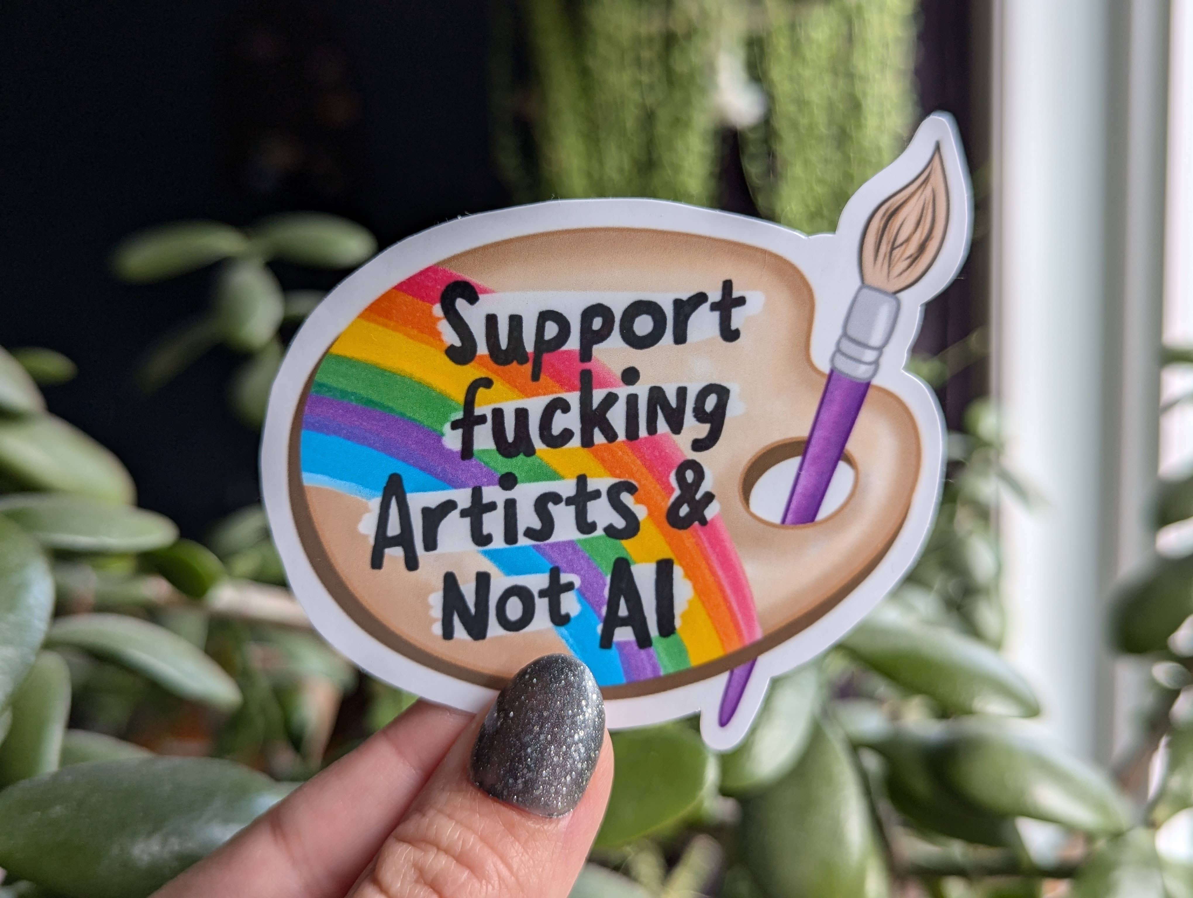 Moonlit Creations - Wholesale Sticker - Support fucking artists & not AI sticker, paint palette2