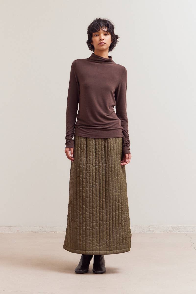 Grade & Gather - Vente Haut en maille – femme - 42036 - HAUT EN JERSEY AJUSTÉ À COL MONTANT7