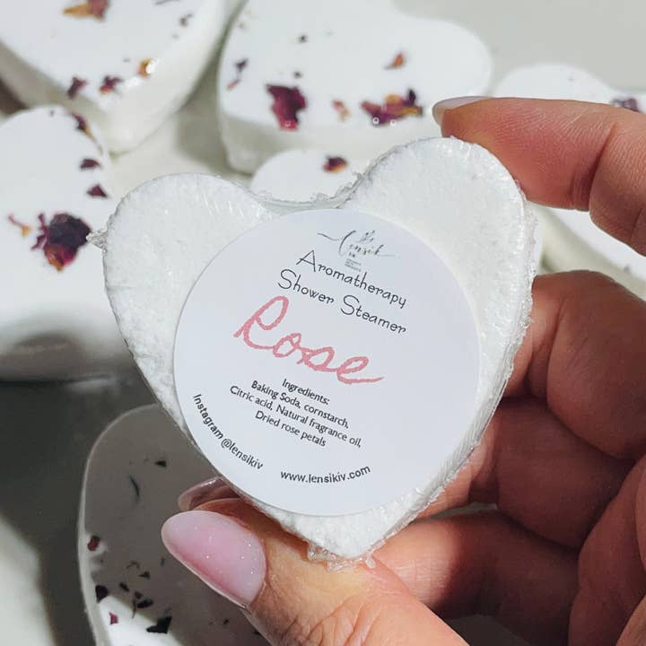 Lensik I&V - Wholesale Shower Steamer/Bomb - Rose Heart Shower Steamers, Valentine’s Day