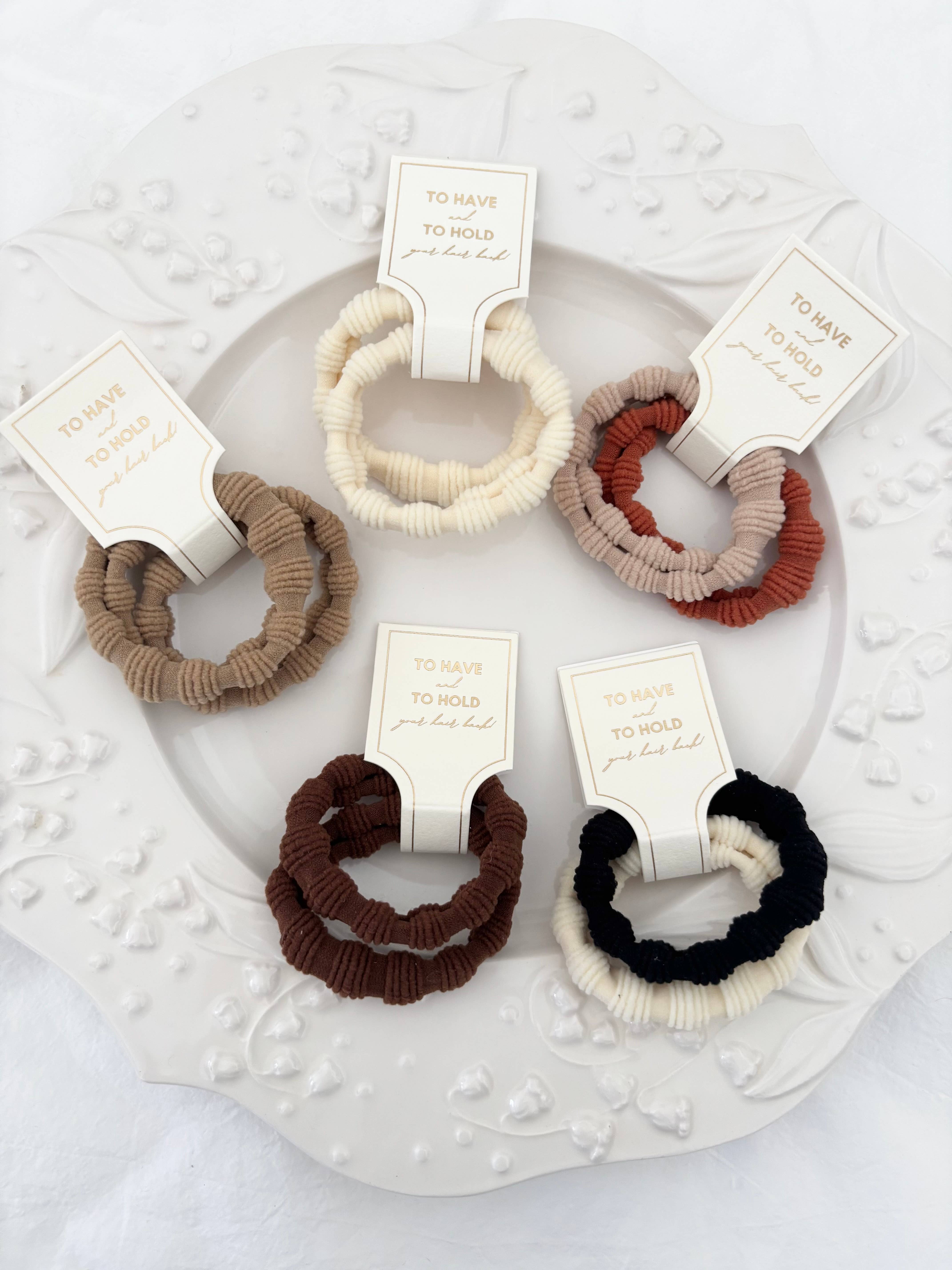 LoveLina - Wholesale Hair Tie - Everyday Ribbed Hair Ties (GOGA)