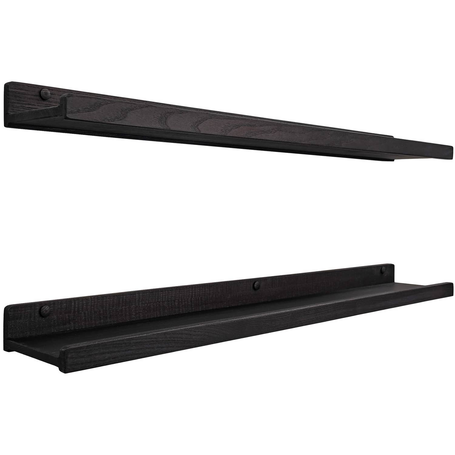 Wood Wedge - Vente Étagères murales - Étagères murales flottantes en frêne naturel avec rebord, lot de 2, 91 cm15