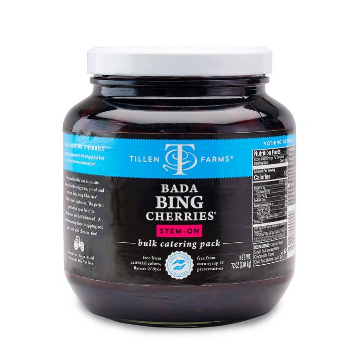 Ciao Imports - Wholesale Preserves - Tillen Farms, Bada Bing Cherries, Food Service, 72 oz Jar