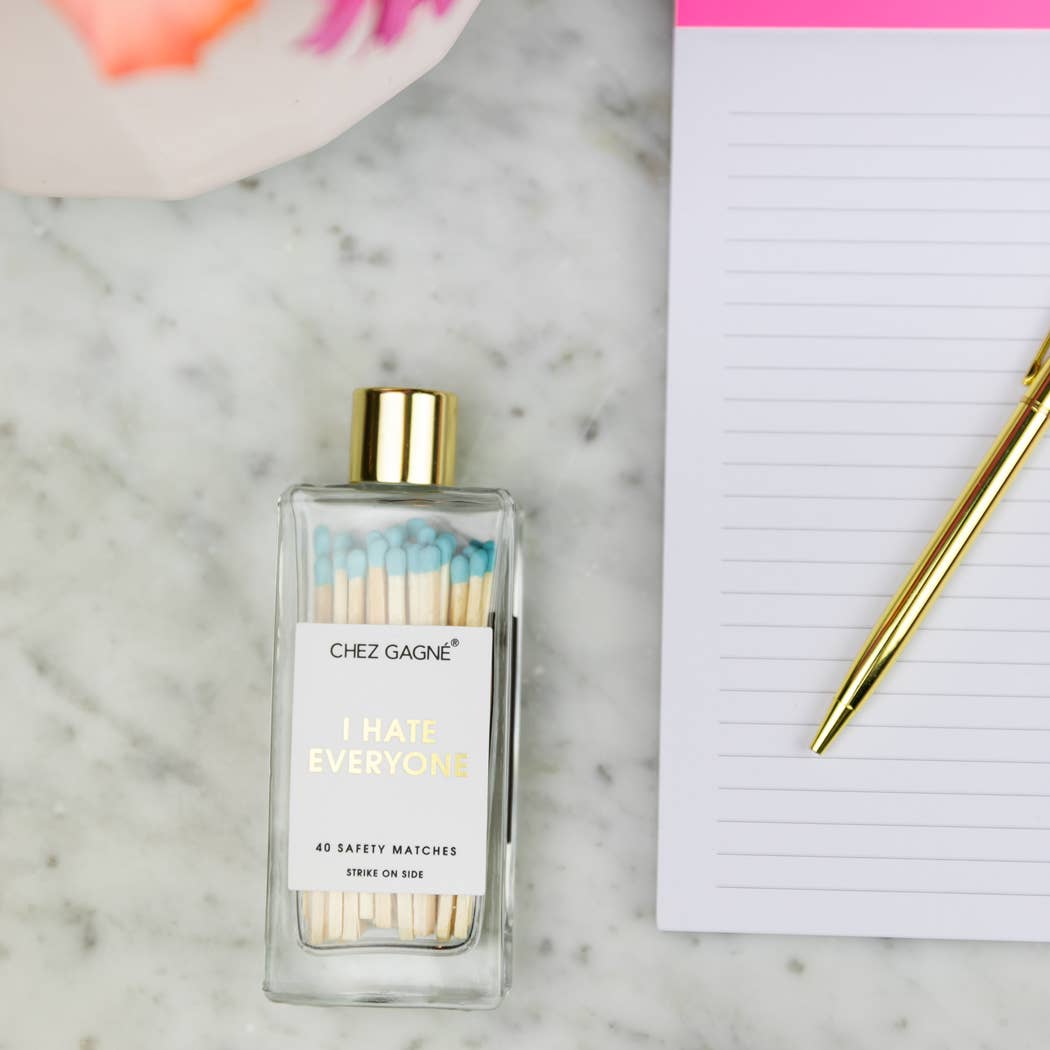 Chez Gagné – Großhandel Streichhölzer – Ich hasse alle - Sicherheitsstreichhölzer aus Glasflasche - Aqua6