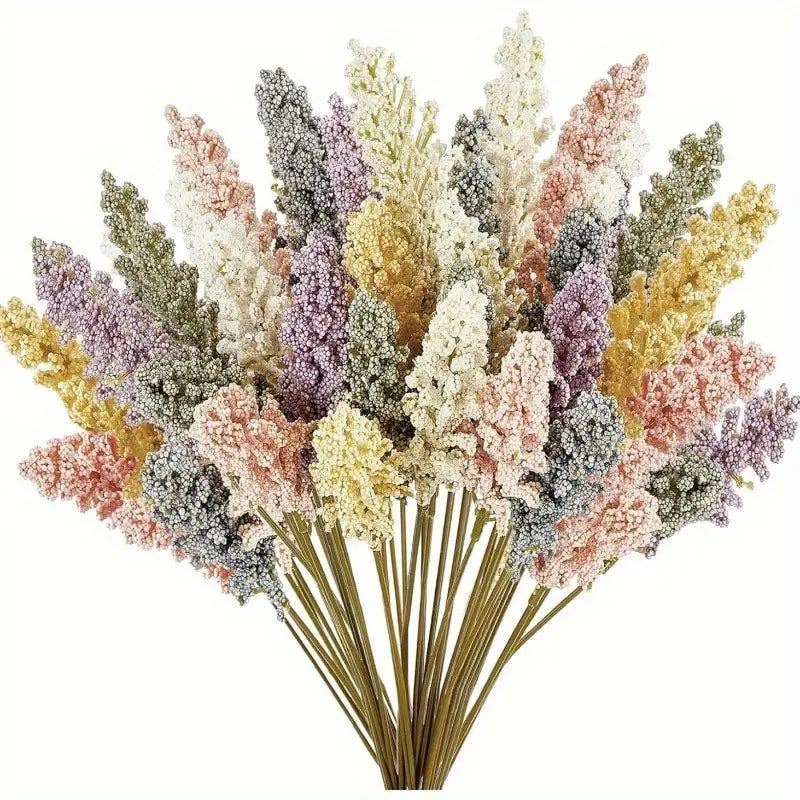 Huis Van Merken - Vente Fleurs artificielles - Fleurs Artificielles Pastel 36pcs - Décoration de Mariage Fête Maison0