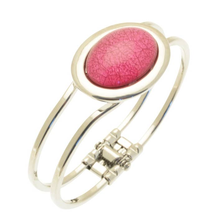 Pink Marble Resin Hinged Bangle for wholesale by Miss Milly Limited