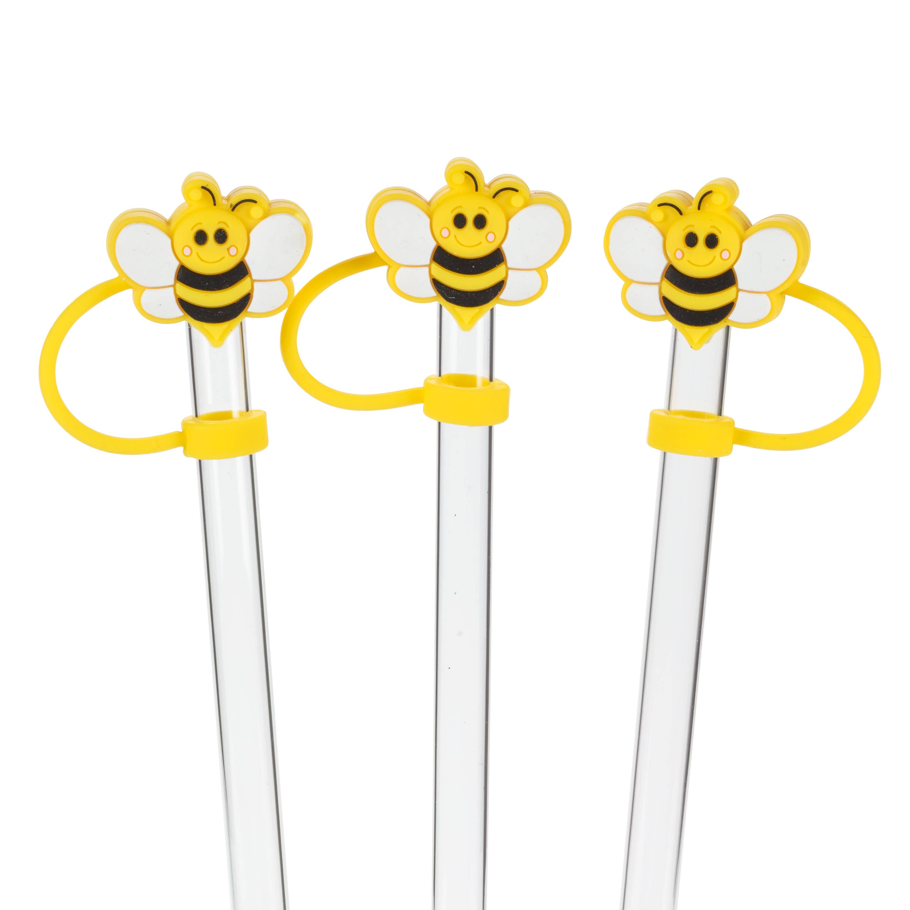 Abbott – wholesale Drinking straw – Set of 3 Jumbo Straws with Bee Caps-13"H0