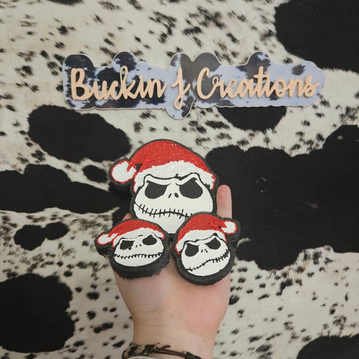 Buckin J Creations - Vendita all'ingrosso Deodorante per auto - Unisex - Profumatore per auto VENT SET di Babbo Natale Jack Skeletron