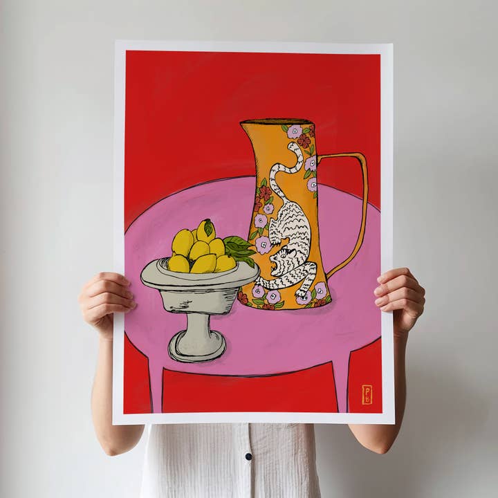 "Tiger Pitcher", Giclée Fine Art Print for engroshandel hos Pascale Berkowitz Studio Art