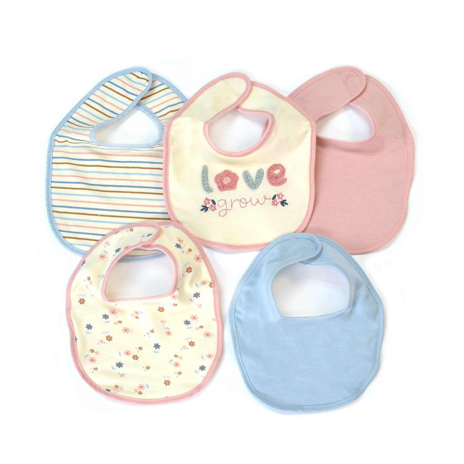 Lollipop Dreams - Wholesale Bib - Baby - 5 Pack Soft Cotton Poly Embroidered Baby Bibs1