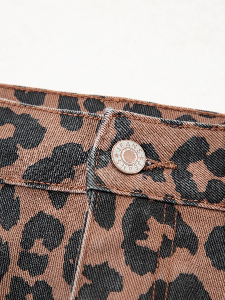 FULL TIME PURCHASE - Wholesale Skirt - Women's - Leopard Denim Frayed Split Denim Midi Skirt9