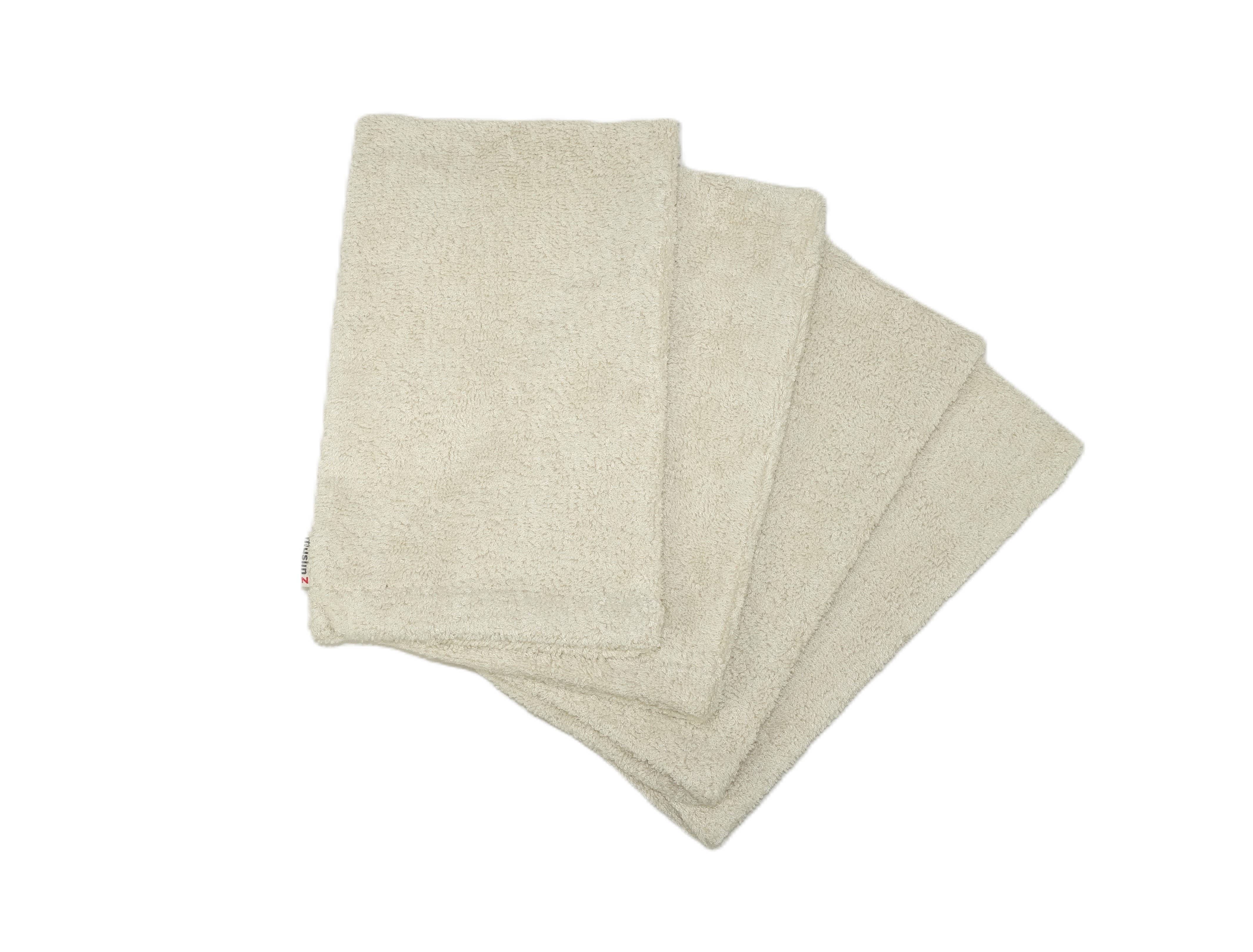 Muslinz - MerryGoRoundUK Ltd – wholesale Exfoliating gloves/mitts – MuslinZ 4pk Bamboo Cotton Spa Mitt2