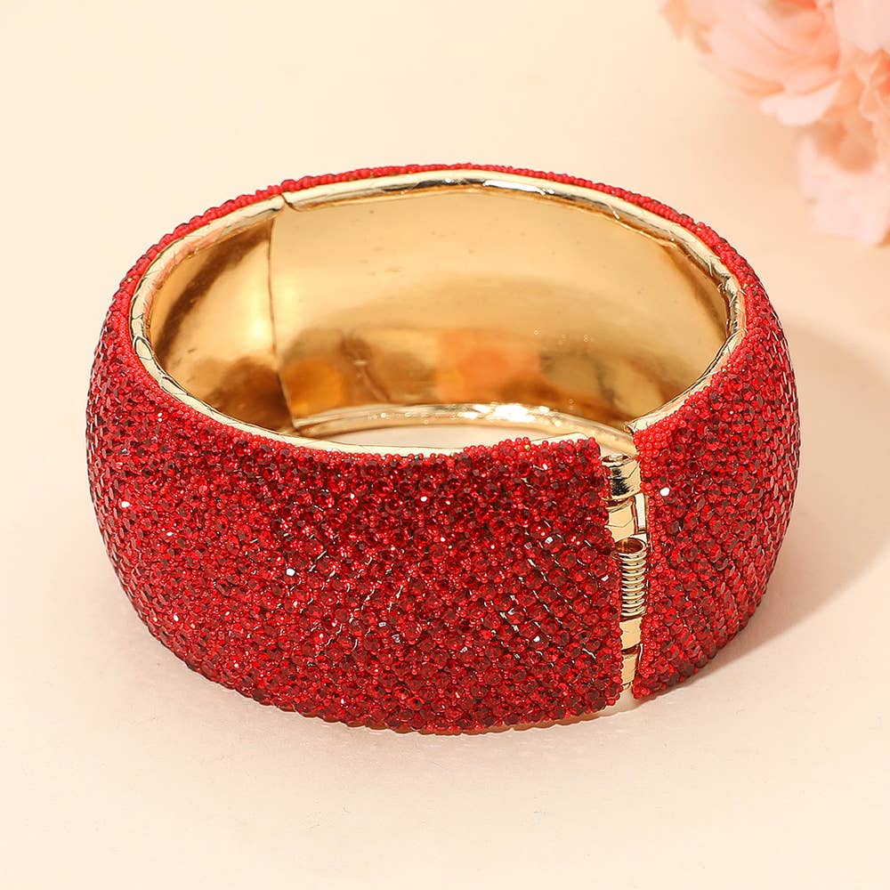 Sensibling Corp. - Venta al por mayor Brazalete - Brazalete de noche ancho con bisagras adornado con perlas y pedrería.15