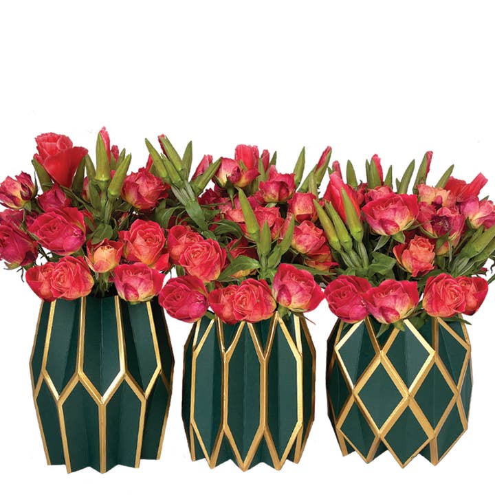 Lucy Grymes Designs – wholesale Vase – Forest Green Paper Vase Wraps | Set of 31