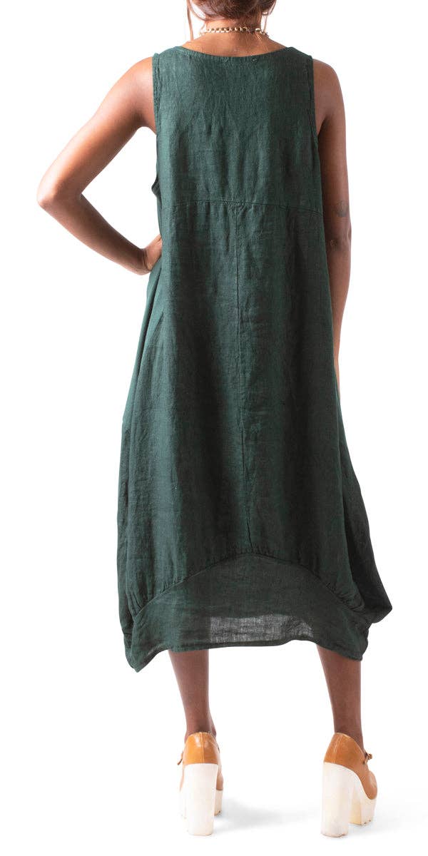 Gigi Moda - Wholesale Dress - Women's - Pure Linen Sleeveless Dress47