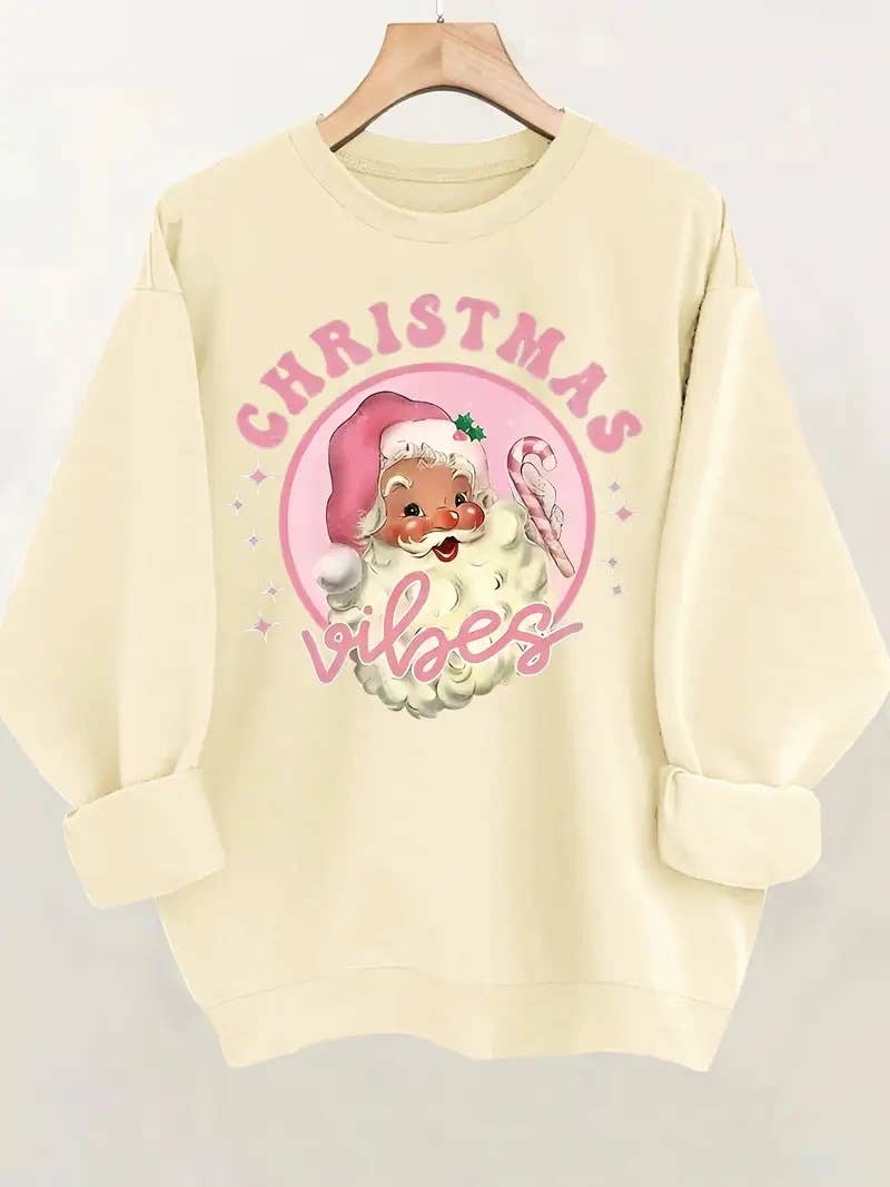 Rosa Clothing - Wholesale Sweatshirt - Women's - Merry & Bright christmas tree santa crew sweatshirt4