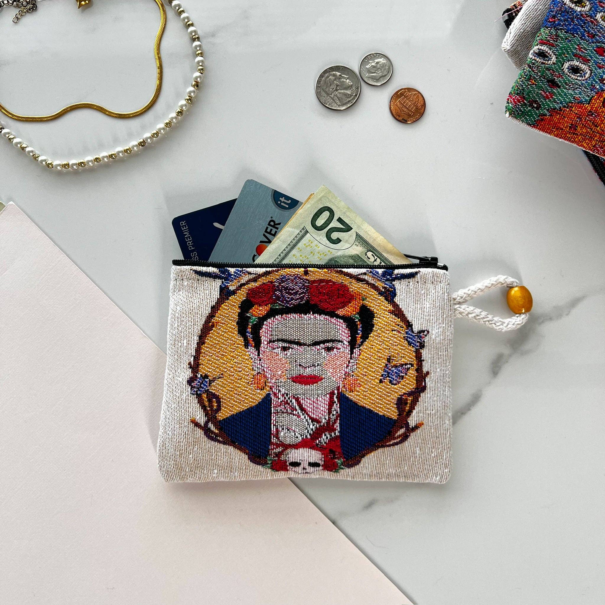 Umays Boho – wholesale Coin purse – Women’s – Frida Kahlo Coin Purse, Bohemian Fabric Pouch, Boho Gifts0