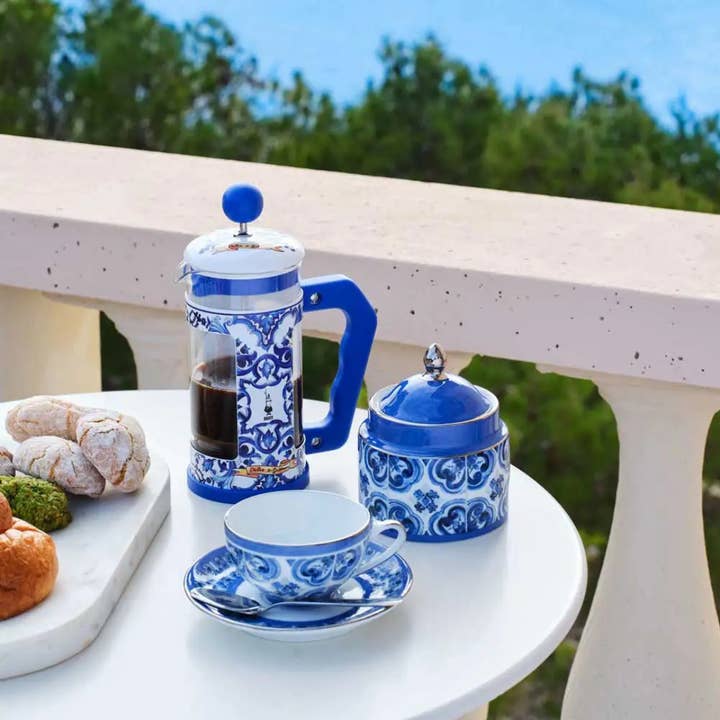 Blu Bialetti X Dolce&Gabbana Blue Mediterranean Coffee Press in vendita all'ingrosso su Faire2