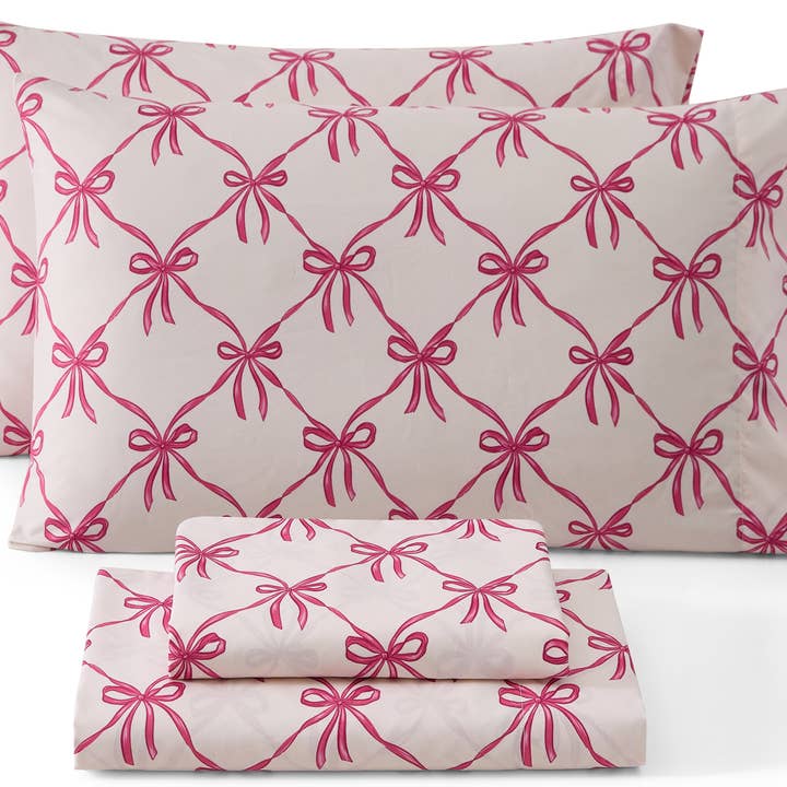 Pink Bows Girls Kids Bed Sheets for wholesale by HLC.me