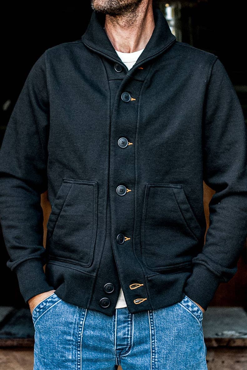 basalt Herr Bodega Sjalkofta | 14oz 100% Bomull French Terry - Basalt för wholesale på Faire2