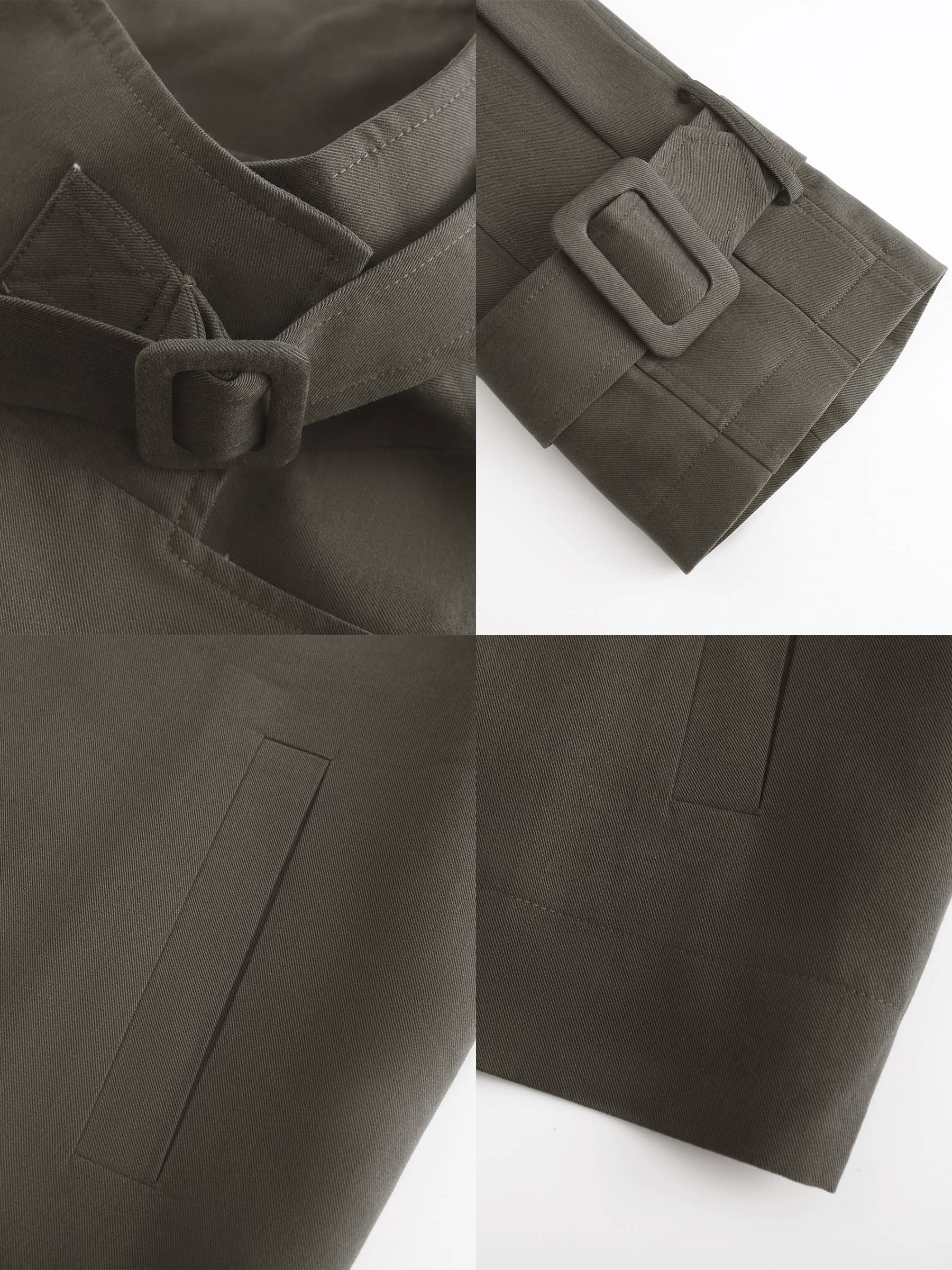 CUBIC – Großhandel Trenchcoat – Damen – Kurz geschnittener Trenchcoat mit Überlagerung vorne17