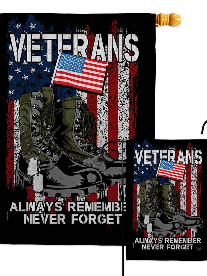 Always Remember Armed Forces Veteran Decor Flag for wholesale by Two Group Flag Co