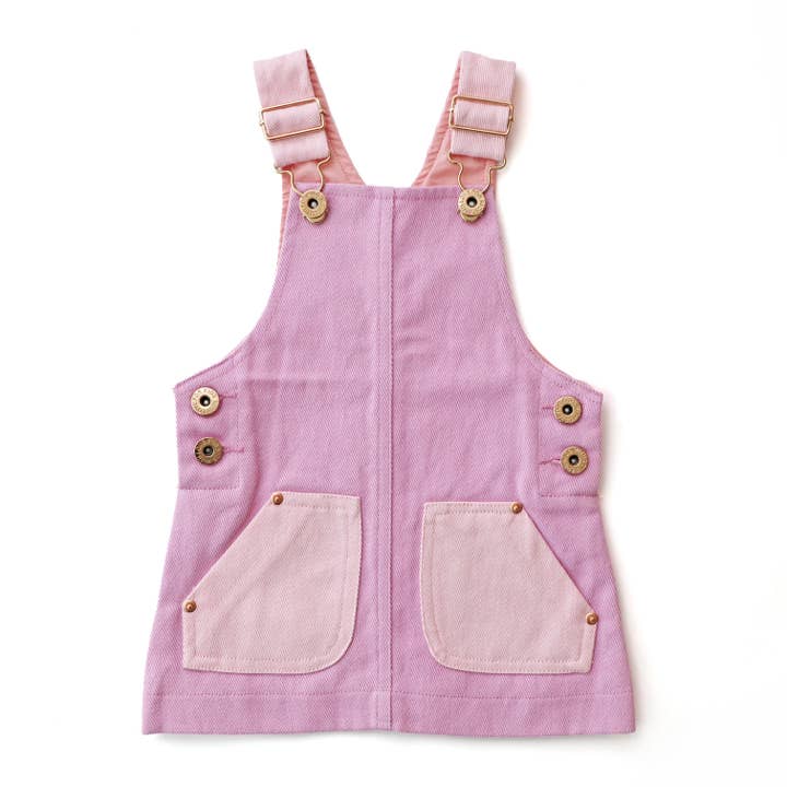 Hazel Pinafore Dress - BUBBLE GUM for wholesale by With Love for Kids