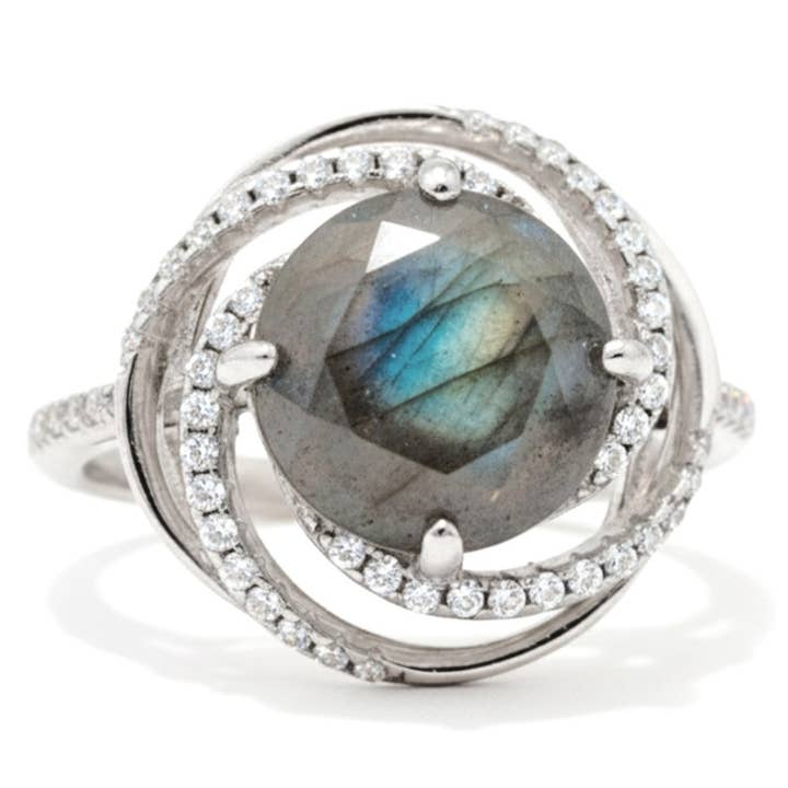 Bague Statement en Argent Sterling 925 avec Labradorite Naturelle pour la vente par FCJ Jewelry LLC