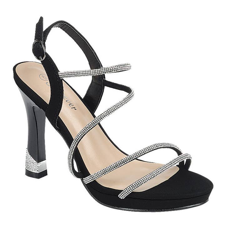 Pack de 18 paires de sandales de bal à brides pailletées en strass pour femmes Forever DIVISION-34 - 18,45/pair pour la vente par Mars Sky Shoes Wholesale