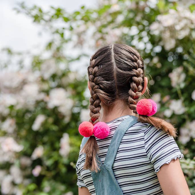 PomPom Galore - Venta al por mayor Goma para el pelo - Mujer - Bobbles de pelo con pompón rubor