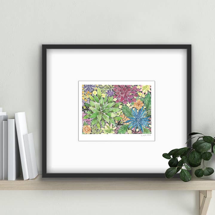 Summer Succulents - Watercolor Art Print for wholesale by Moonbug