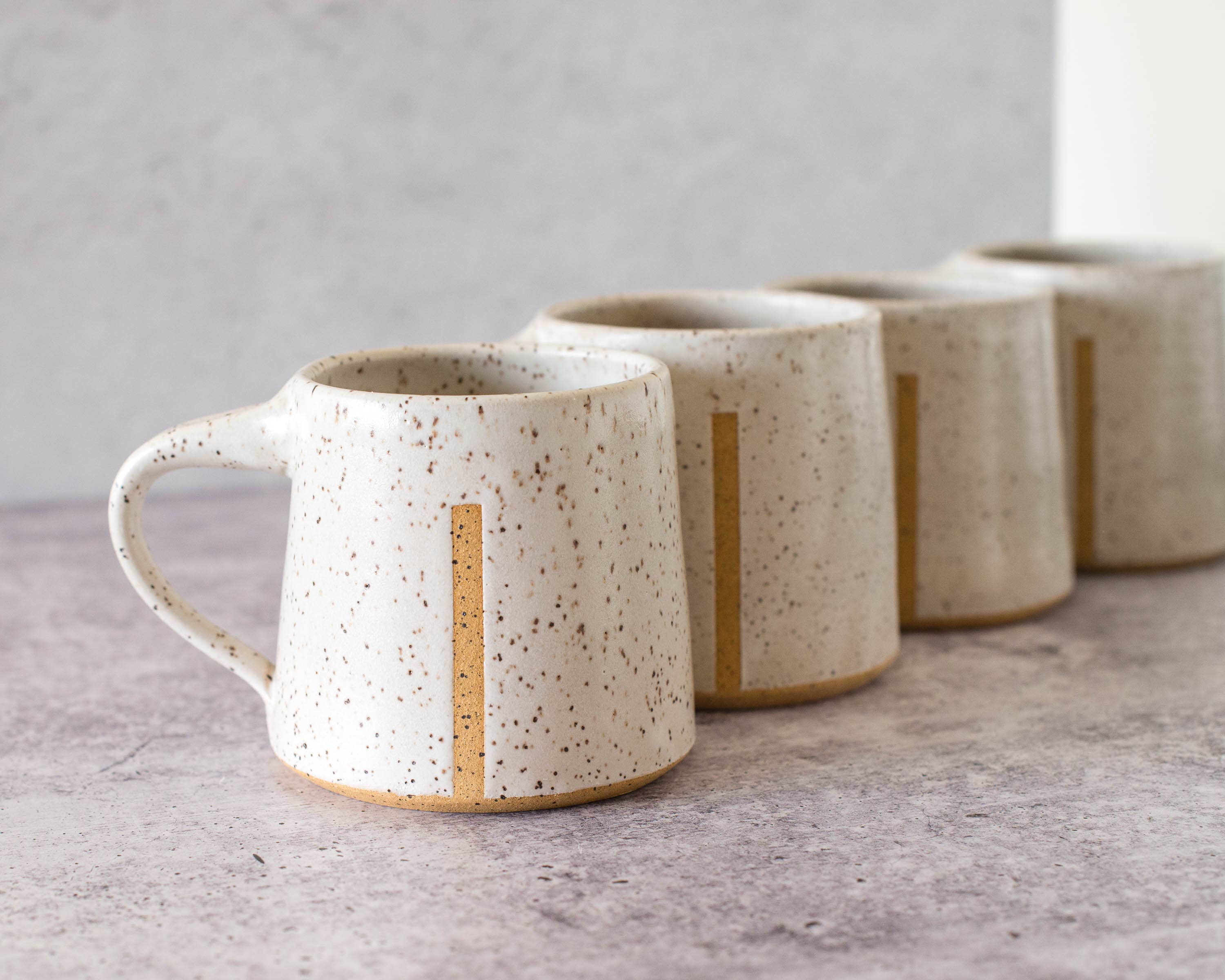 ZZIEE Ceramics - Wholesale Coffee Mug - Handmade Ceramic Mug in Speckled White4