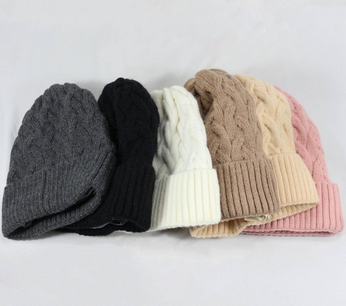 MKS America - Wholesale Beanie - Women's - Twisted satin lined knitted beanie 8 colors3