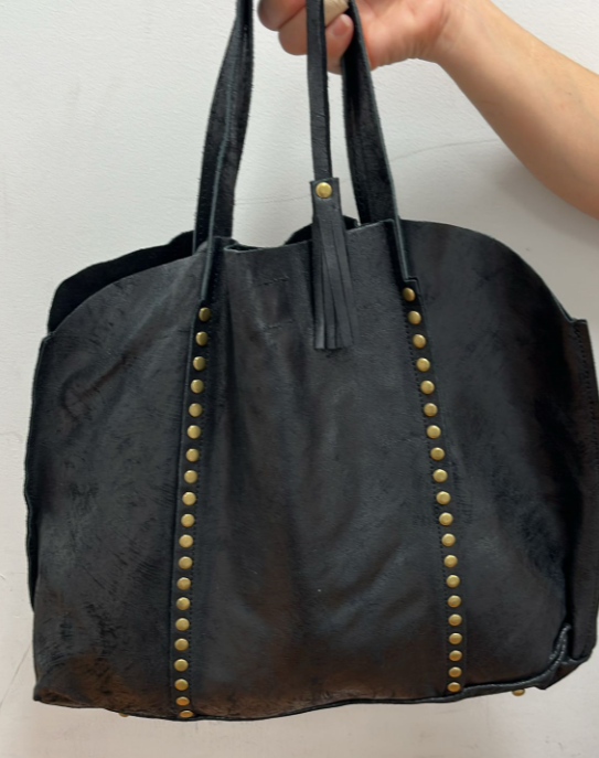 JIJOU CAPRI - Vente Tote bag – femme - Sac à main vintage Courmayeur en cuir noir JIJOU CAPRI2