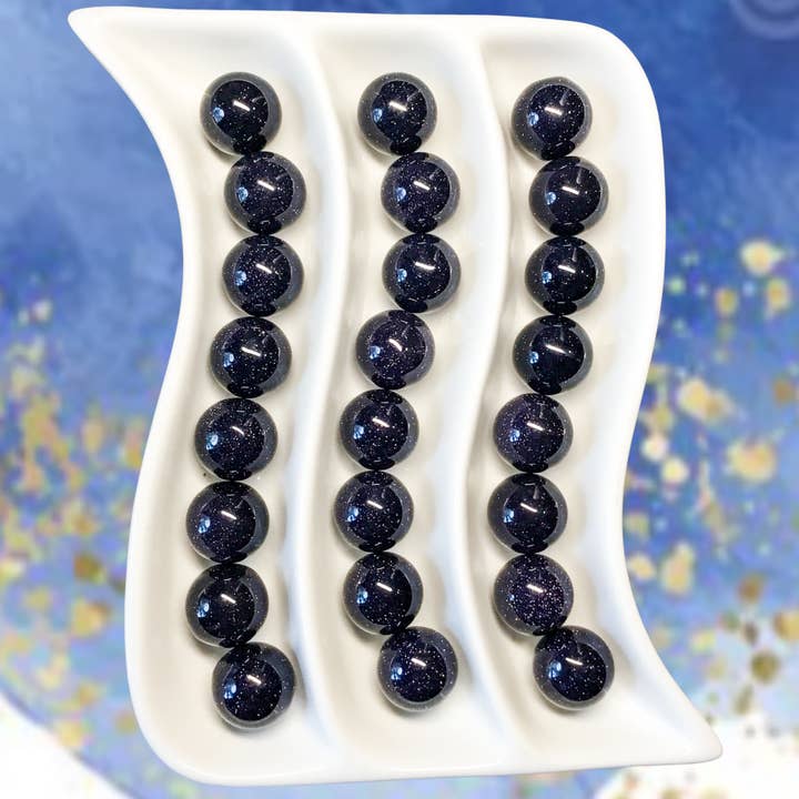 Sfere di Pietra Preziosa in Goldstone Blu 20mm - Scheda Informativa Disponibile per la vendita all'ingrosso da parte di Essential Wellness - Body, Mind, Spirit