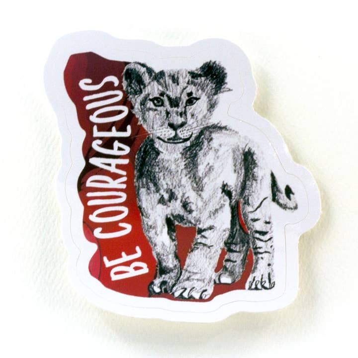 animal stickers | be courageous lion for wholesale by Smiles By Megan | Zatetic Studios, LLC