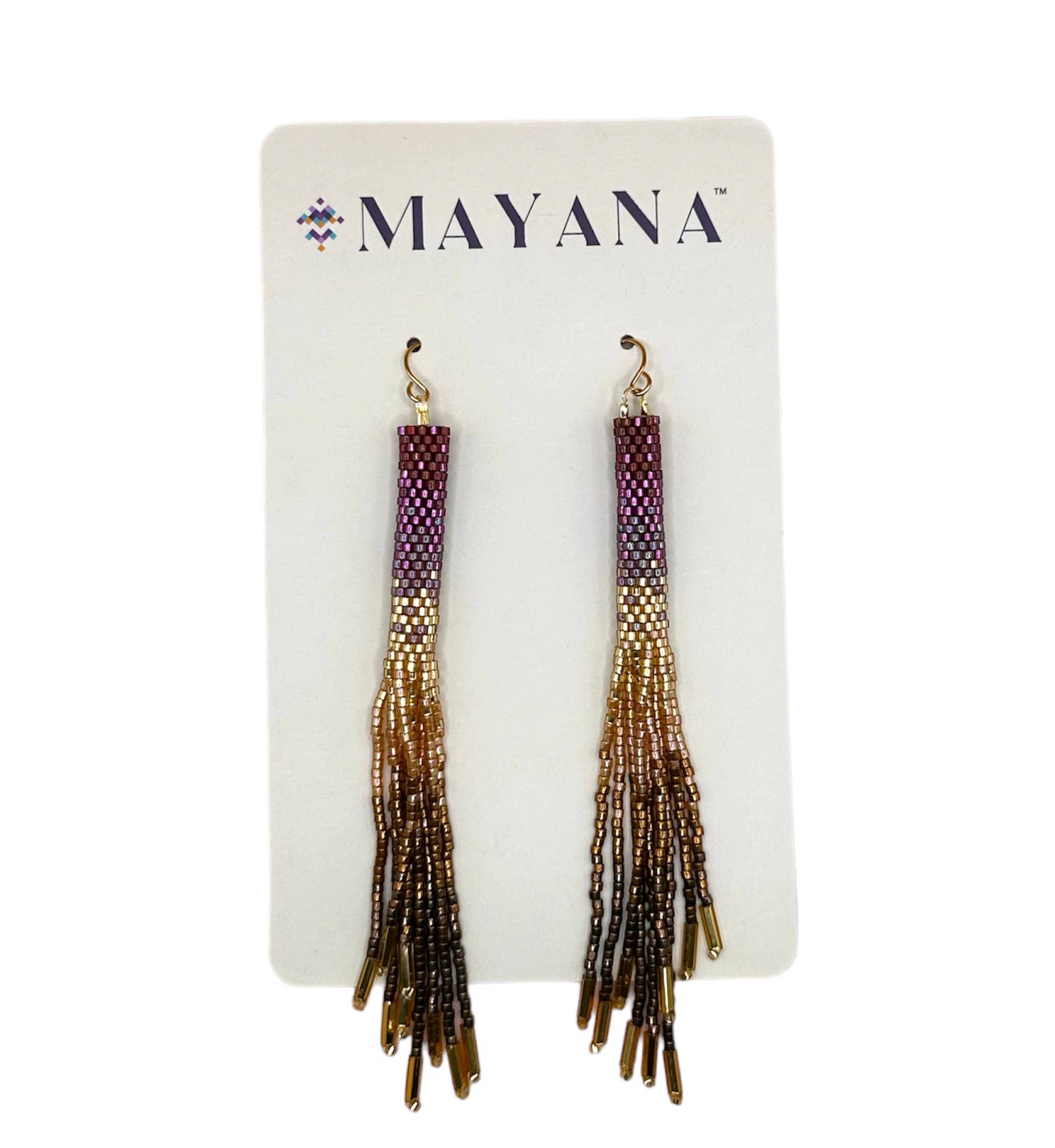 Mayana Designs Co - Wholesale Tassel Earrings - Beaded Handwoven Ombre Tassel Earrings (Indigo)5