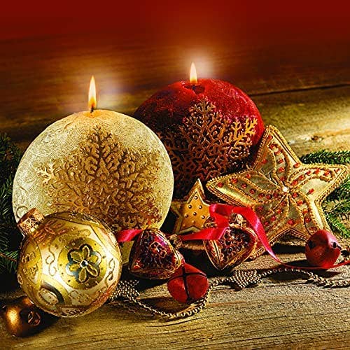 Kerstservetten Kaars Decoratieve Kerstmis Papieren Decoupage Servet #2065 voor wholesale door Decor Napkins