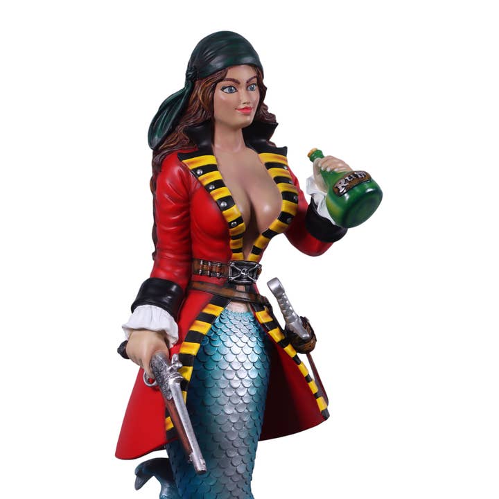 Nautical Tropical Imports - Wholesale Sculpture - Sassea The Renegade Mermaid Pirate Sculpture 5ft Tall 1