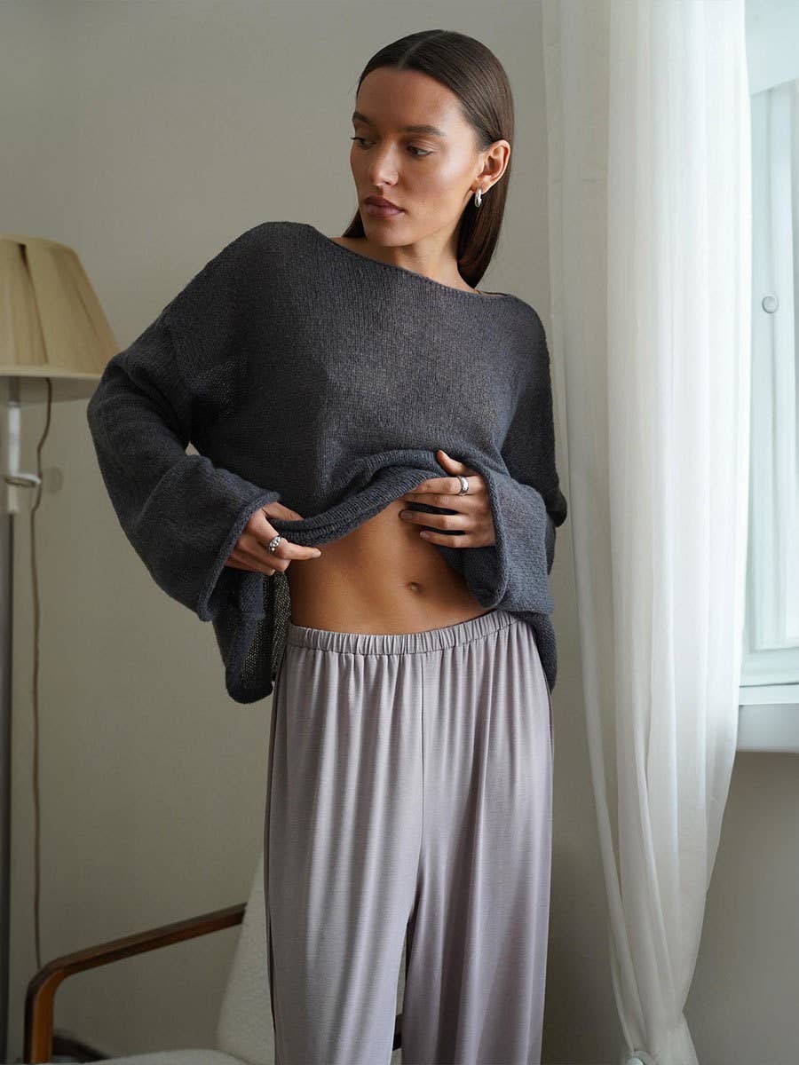 Hope & Sunshine - Wholesale Knit Top - Women's - Hollow Knit Bell Sleeve T-Shirt For Women13