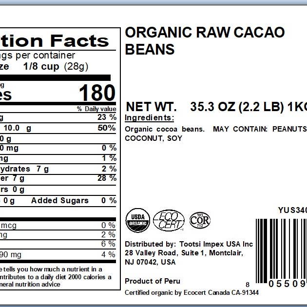Yupik - Wholesale Chocolate - Yupik Organic Raw Cacao Beans, 2.2 lb