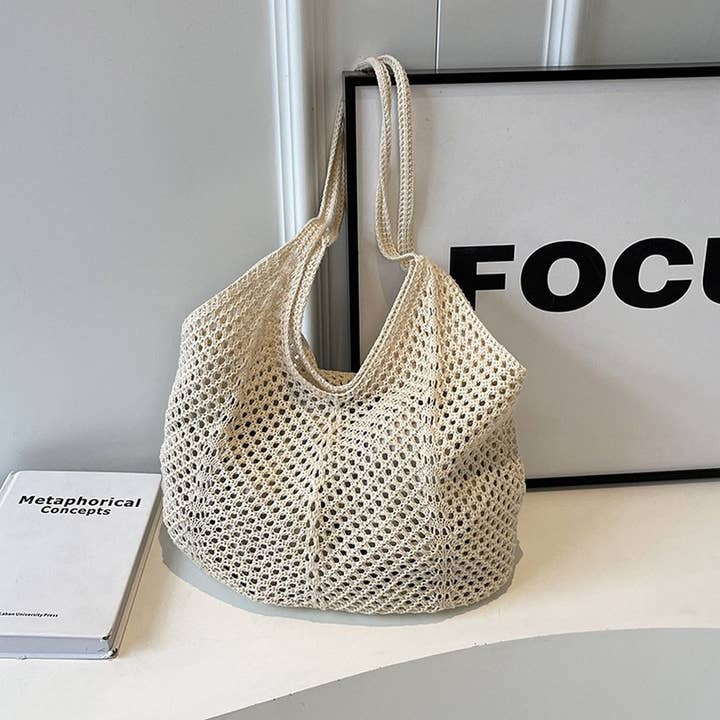 NINEXIS - Wholesale Tote Bag - Women's - CWAB5061_NEW STRAW KNITTED HOLLOW WOVEN BAG