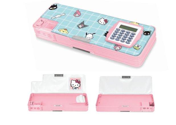Studio Oh! - Wholesale Pencil Case/Pouch - Hello Kitty and Friends Blue Grid Pencil Case2