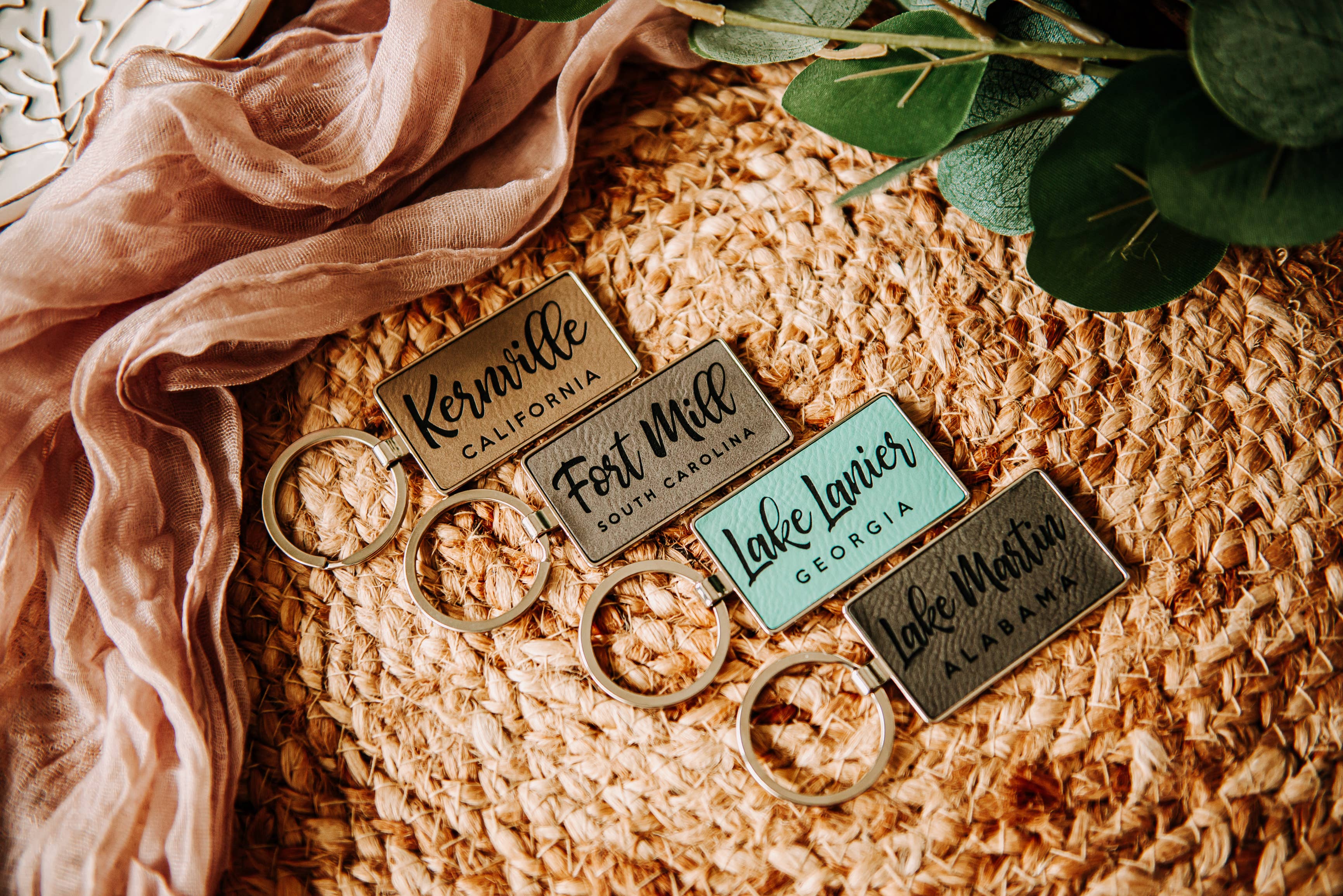 The Lillie Pad - Wholesale Keychain - Unisex - Custom Local Lake Name Leatherette + Metal Keychain7