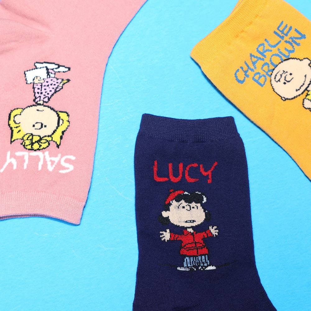 K-Wonderland - Wholesale Socks - Unisex - Peanuts Snoopy and friends characters Solid Crew Socks3