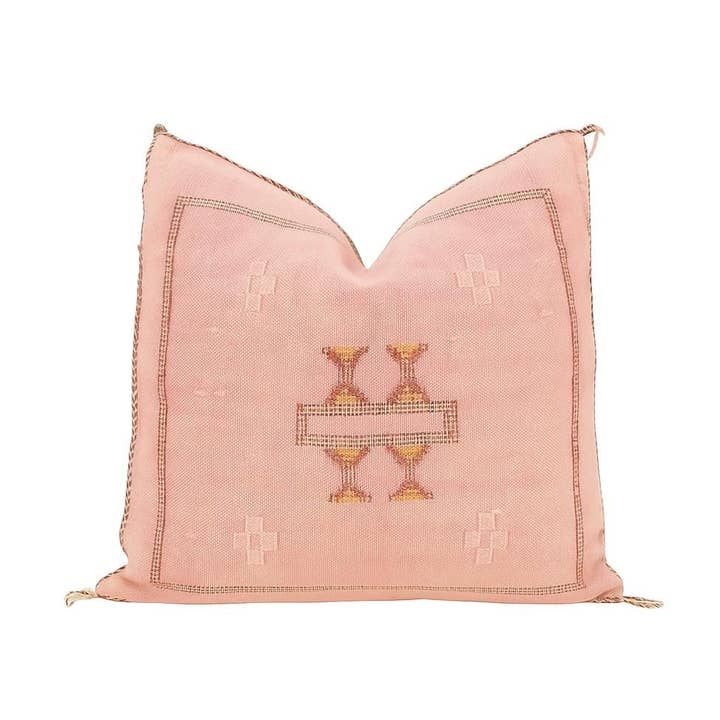 Handmade Moroccan Cactus Silk Boho Pillow Cover for wholesale by Troussi