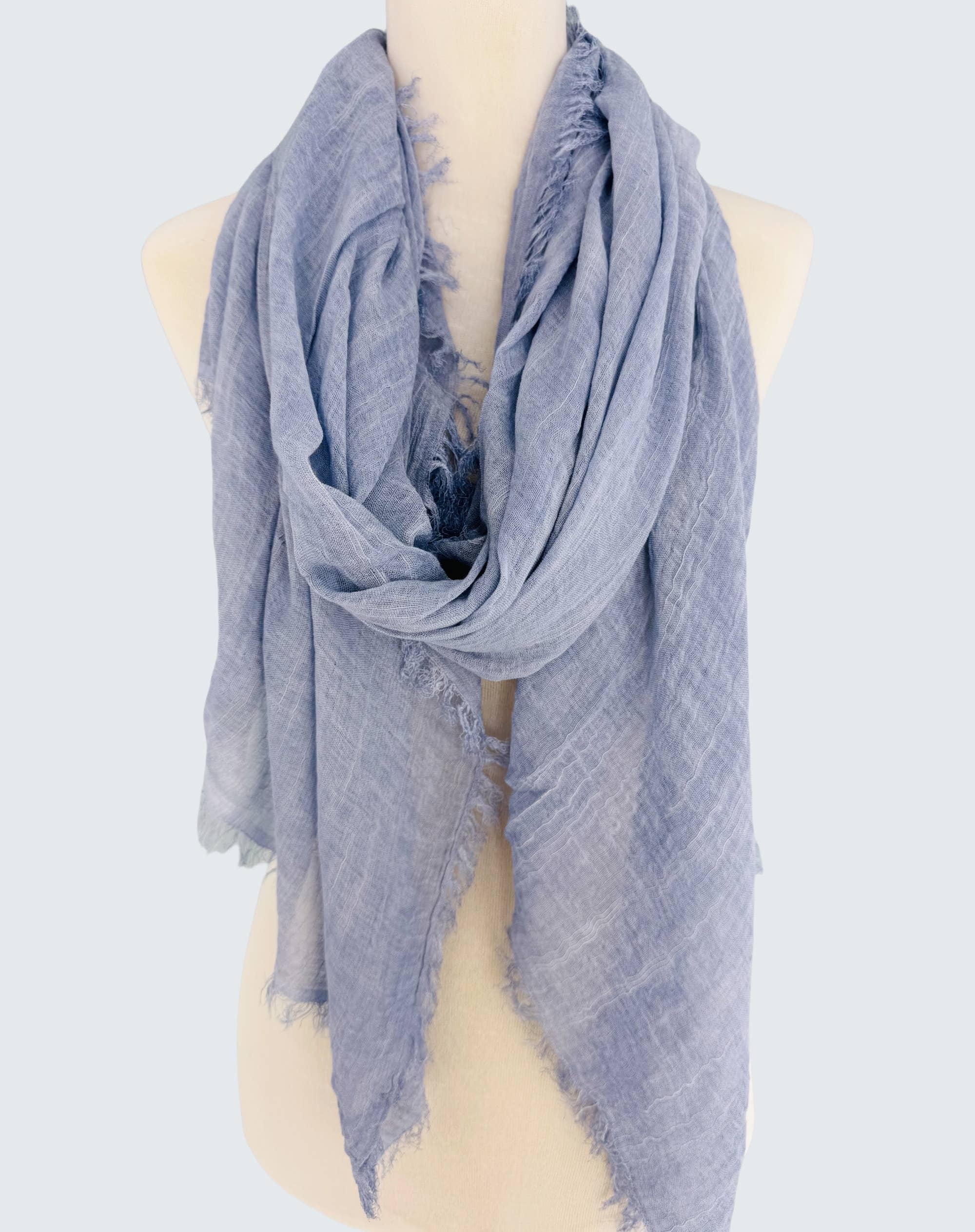 JC Sunny Fashion – Großhandel Schal – Damen – Steinwasch-Schal in Uni-Farbe mit rohen Kanten in Übergröße9