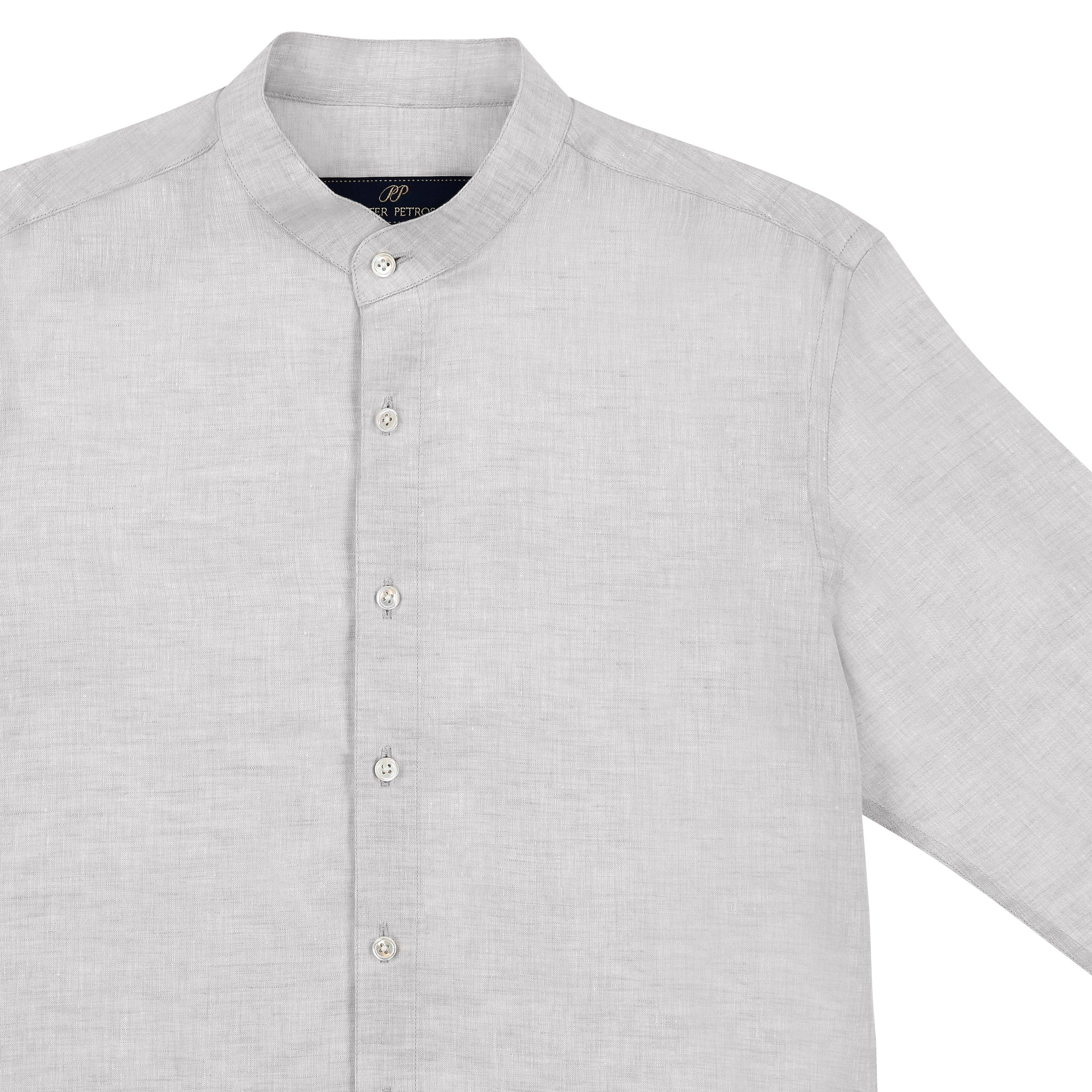 PIETER PETROS - Wholesale Button Down Shirt - Men's - Male Linen Shirt - Grey2